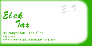 elek tax business card